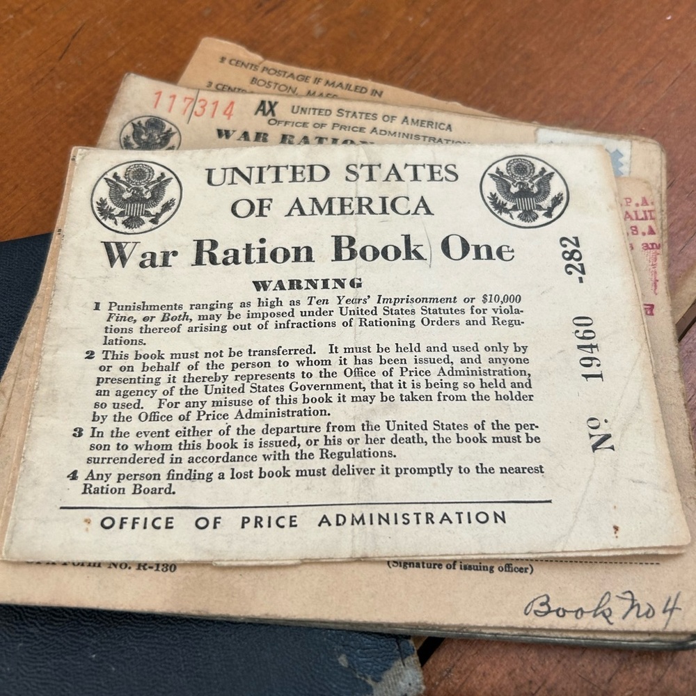 US 1944 WW2 Ration Card Lot